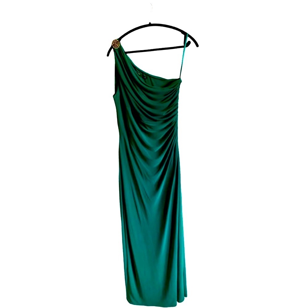 Lauren Ralph Lauren Exquisite Emerald Green Grecian Evening Gown.